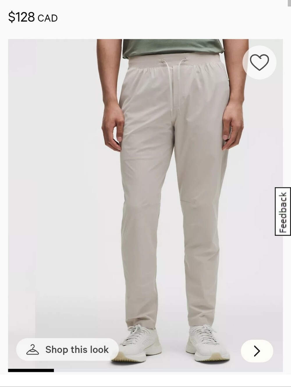 NWOT Lululemon Men's Zeroed In Slim-Fit Pant Shorter Sz L - Picture 3 of 11